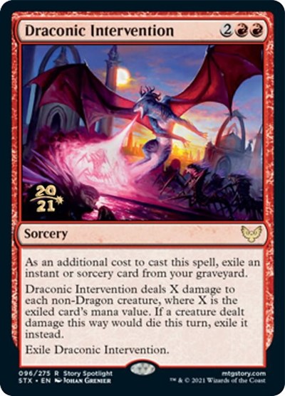 Draconic Intervention [Strixhaven: School of Mages Prerelease Promos] | Play N Trade Winnipeg