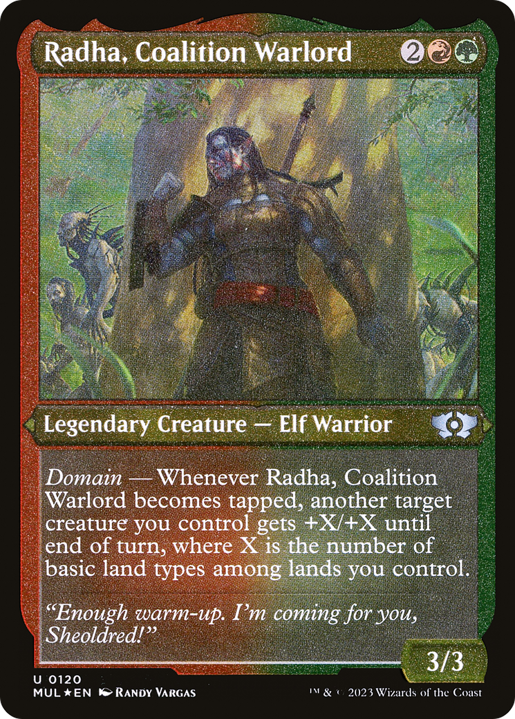 Radha, Coalition Warlord (Foil Etched) [Multiverse Legends] | Play N Trade Winnipeg