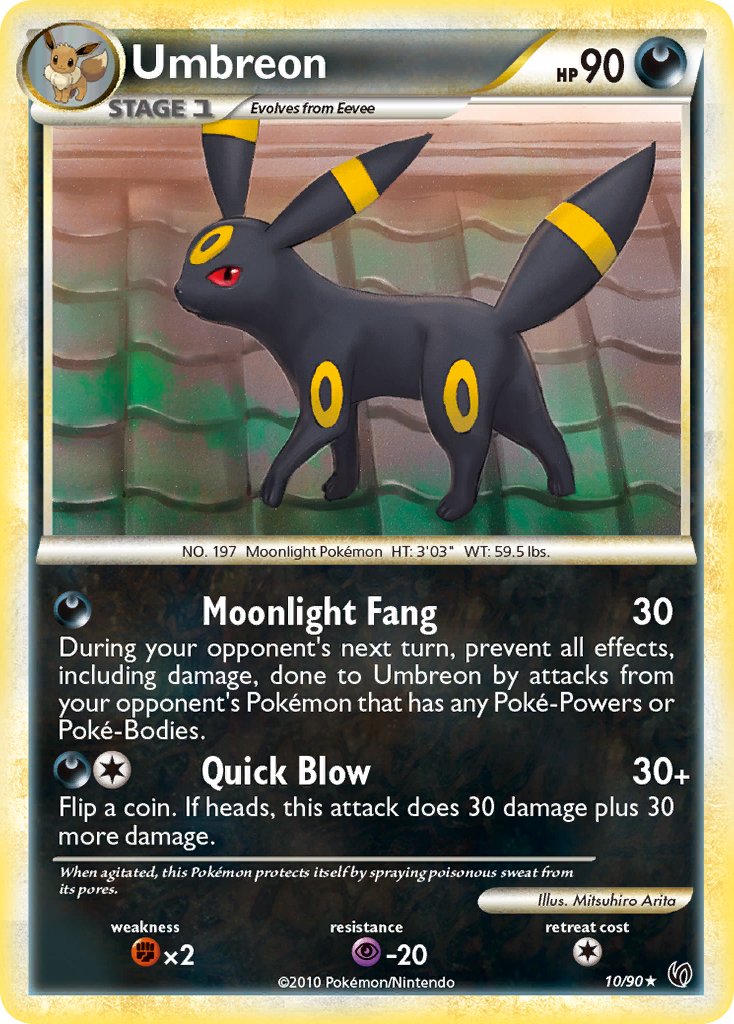 Umbreon (10/90) (Cracked Ice Holo) (Theme Deck Exclusive) [HeartGold & SoulSilver: Undaunted] | Play N Trade Winnipeg
