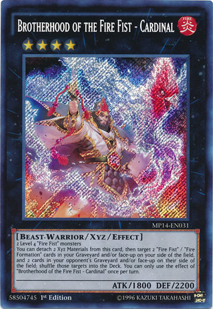 Brotherhood of the Fire Fist - Cardinal [MP14-EN031] Secret Rare | Play N Trade Winnipeg