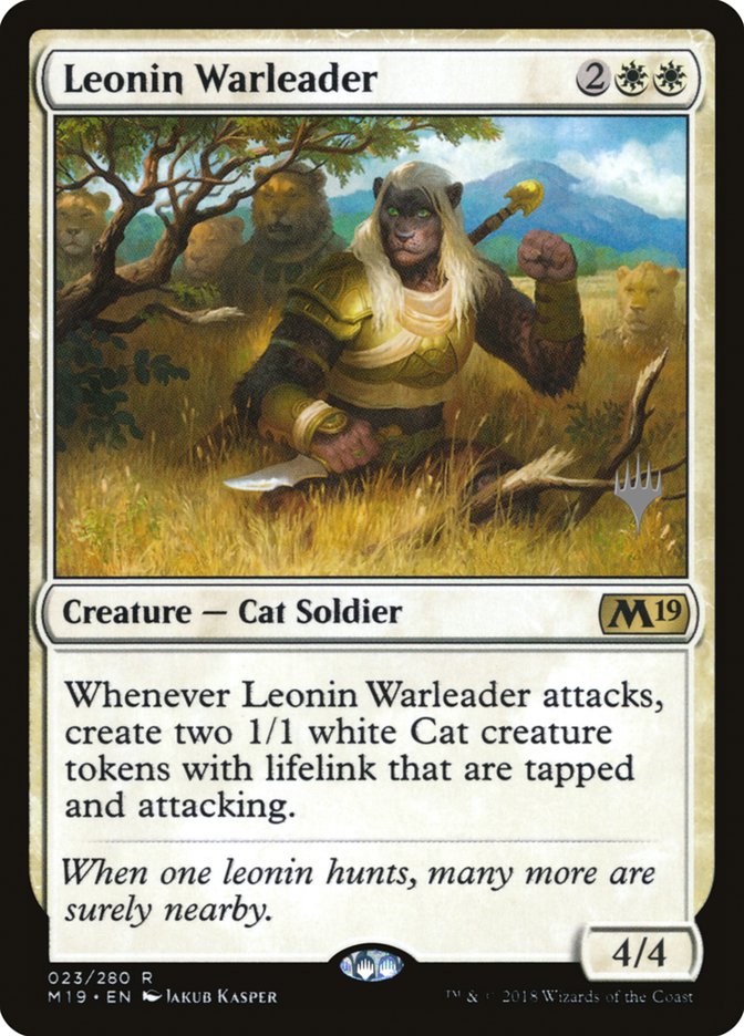 Leonin Warleader (Promo Pack) [Core Set 2019 Promos] | Play N Trade Winnipeg