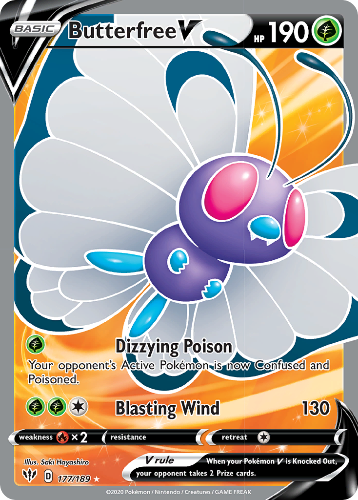 Butterfree V (177/189) [Sword & Shield: Darkness Ablaze] | Play N Trade Winnipeg