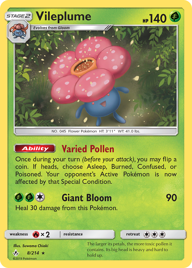 Vileplume (8/214) [Sun & Moon: Unbroken Bonds] | Play N Trade Winnipeg