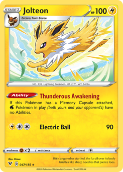 Jolteon (047/185) [Sword & Shield: Vivid Voltage] | Play N Trade Winnipeg