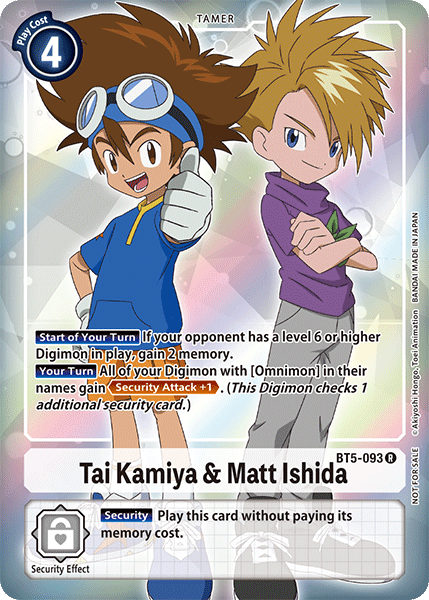 Tai Kamiya & Matt Ishida [BT5-093] (Buy-A-Box Promo) [Battle of Omni Promos] | Play N Trade Winnipeg