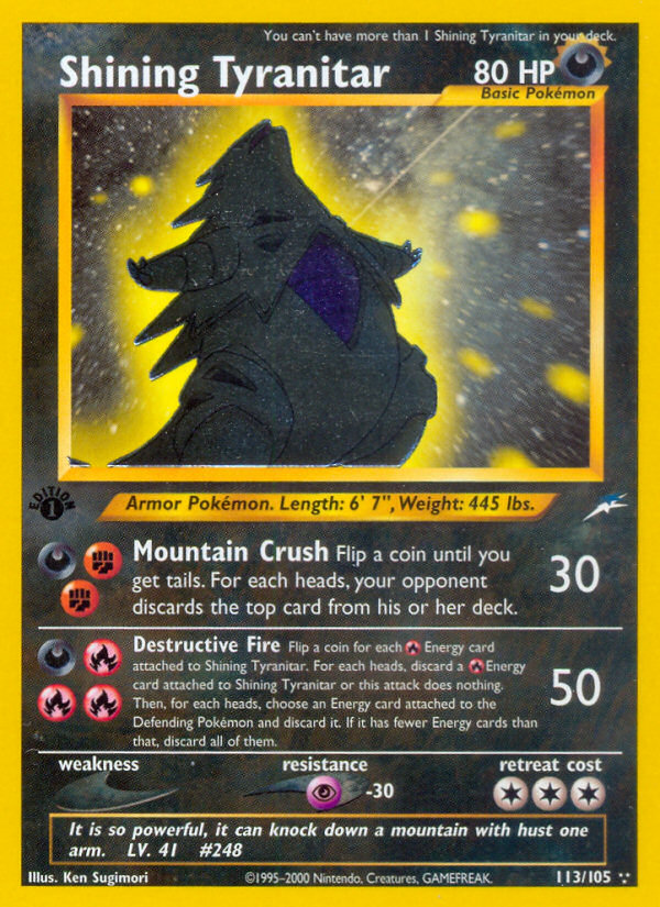 Shining Tyranitar (113/105) [Neo Destiny 1st Edition] | Play N Trade Winnipeg