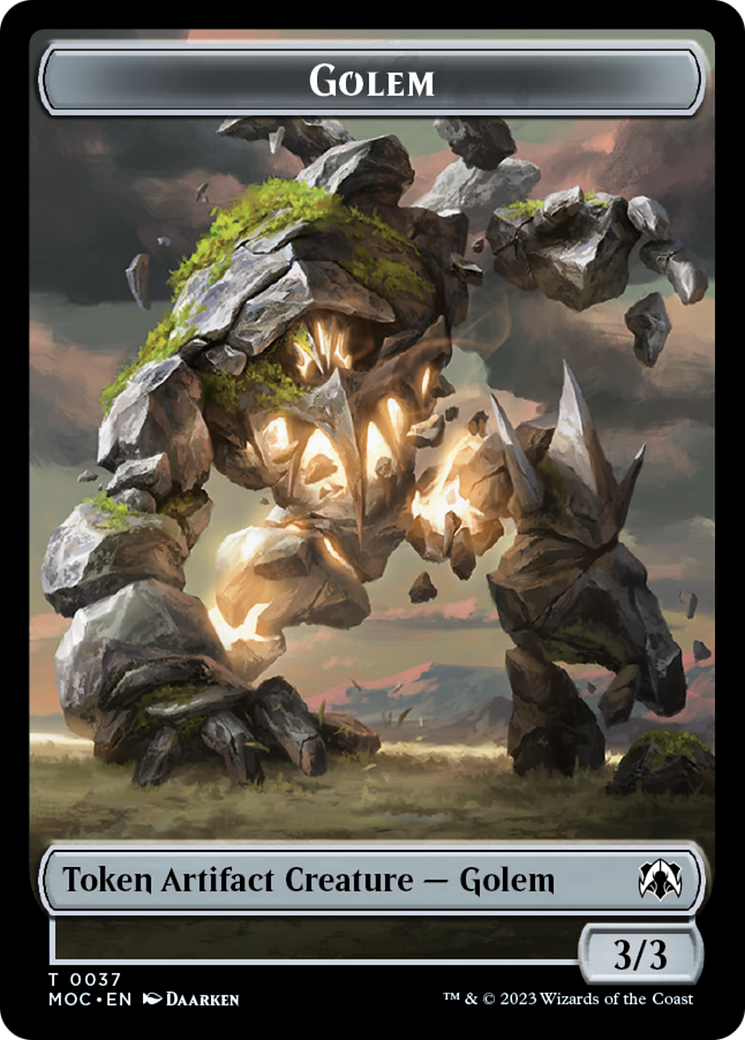 Golem // Clue Double-Sided Token [March of the Machine Commander Tokens] | Play N Trade Winnipeg