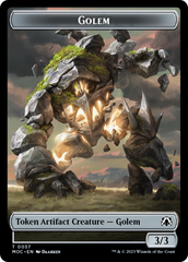 Golem // Blood Double-Sided Token [March of the Machine Commander Tokens] | Play N Trade Winnipeg