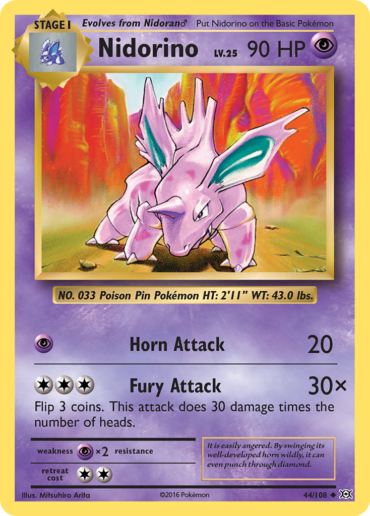 Nidorino (44/108) [XY: Evolutions] | Play N Trade Winnipeg