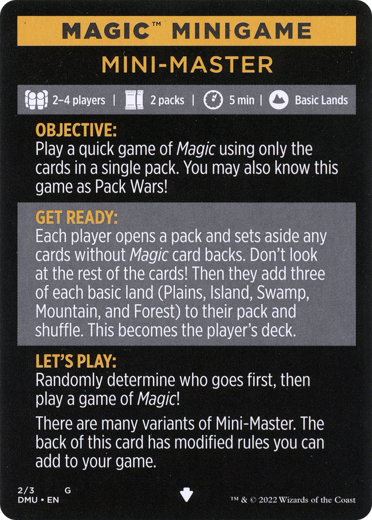 Mini-Master (Magic Minigame) [Commander Legends: Battle for Baldur's Gate Minigame] | Play N Trade Winnipeg