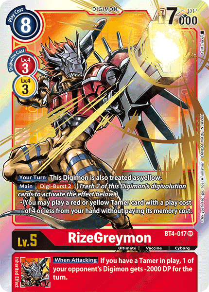 RizeGreymon [BT4-017] (Alternate Art) [Great Legend] | Play N Trade Winnipeg