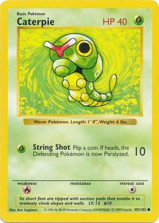 Caterpie (45/102) [Base Set Shadowless Unlimited] | Play N Trade Winnipeg