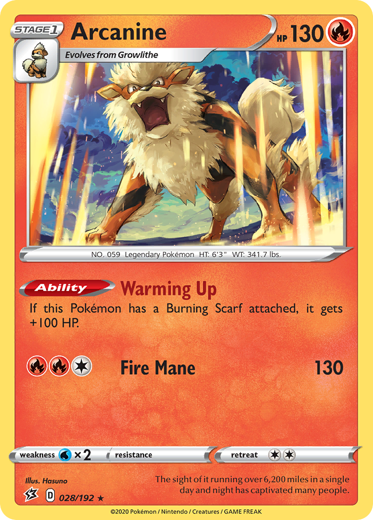 Arcanine (028/192) [Sword & Shield: Rebel Clash] | Play N Trade Winnipeg