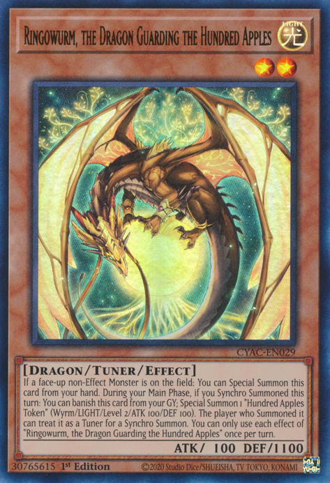 Ringowurm, the Dragon Guarding the Hundred Apples [CYAC-EN029] Ultra Rare | Play N Trade Winnipeg