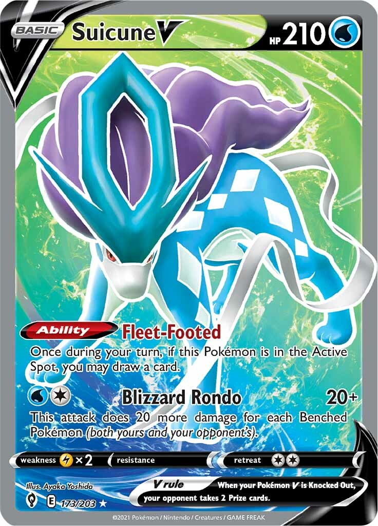 Suicune V (173/203) [Sword & Shield: Evolving Skies] | Play N Trade Winnipeg