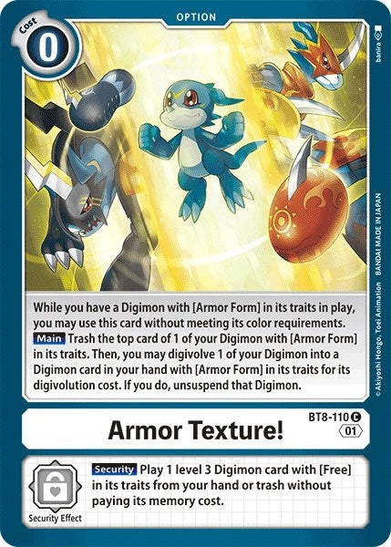 Armor Texture! [BT8-110] [Revision Pack Cards] | Play N Trade Winnipeg