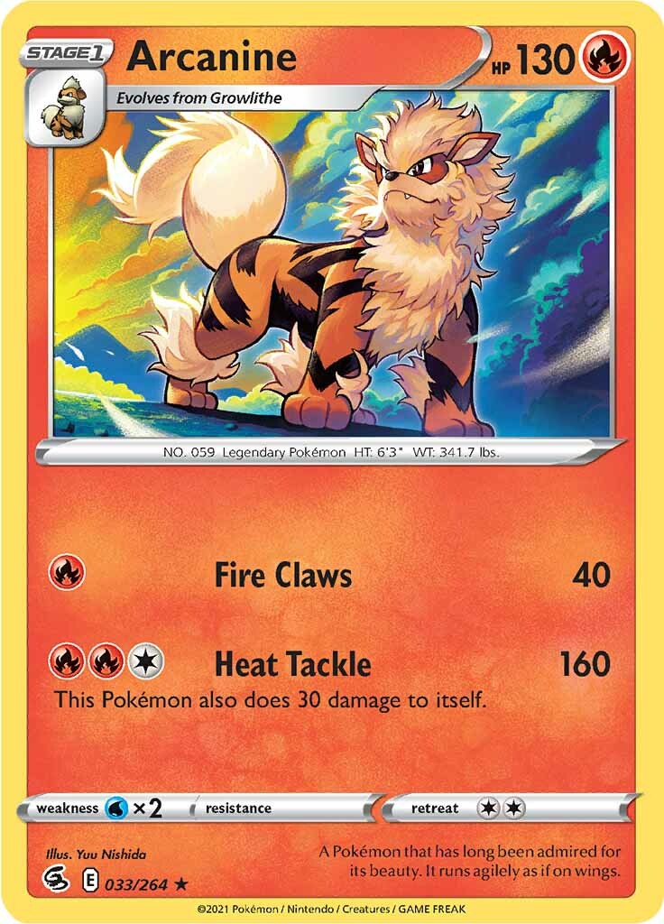 Arcanine (033/264) [Sword & Shield: Fusion Strike] | Play N Trade Winnipeg