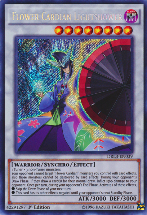 Flower Cardian Lightshower [DRL3-EN039] Secret Rare | Play N Trade Winnipeg