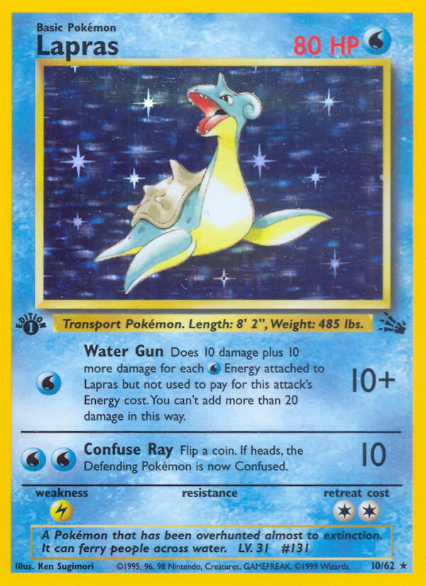 Lapras (10/62) [Fossil 1st Edition] | Play N Trade Winnipeg