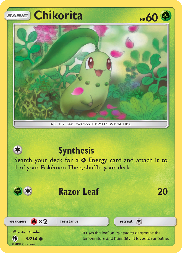 Chikorita (5/214) [Sun & Moon: Lost Thunder] | Play N Trade Winnipeg