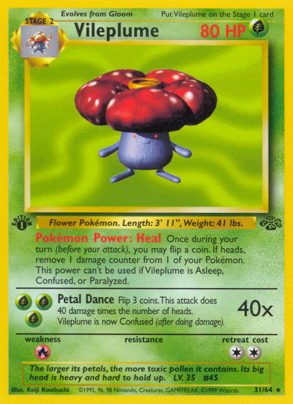 Vileplume (31/64) [Jungle 1st Edition] | Play N Trade Winnipeg