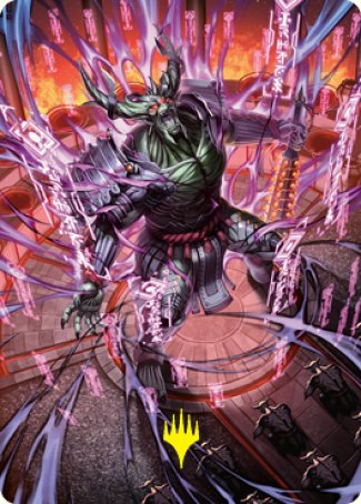 Hidetsugu, Devouring Chaos Art Card (Gold-Stamped Signature) [Kamigawa: Neon Dynasty Art Series] | Play N Trade Winnipeg