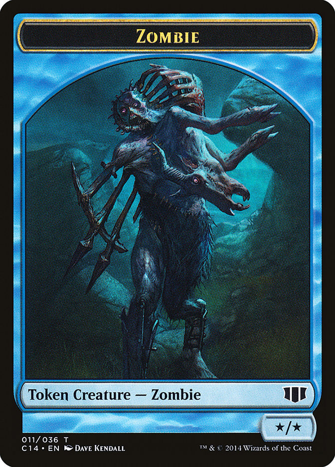 Whale // Zombie (011/036) Double-sided Token [Commander 2014 Tokens] | Play N Trade Winnipeg