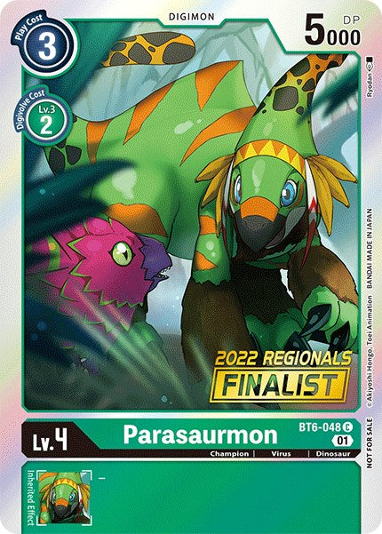 Parasaurmon [BT6-048] (2022 Championship Online Regional) (Online Finalist) [Double Diamond Promos] | Play N Trade Winnipeg