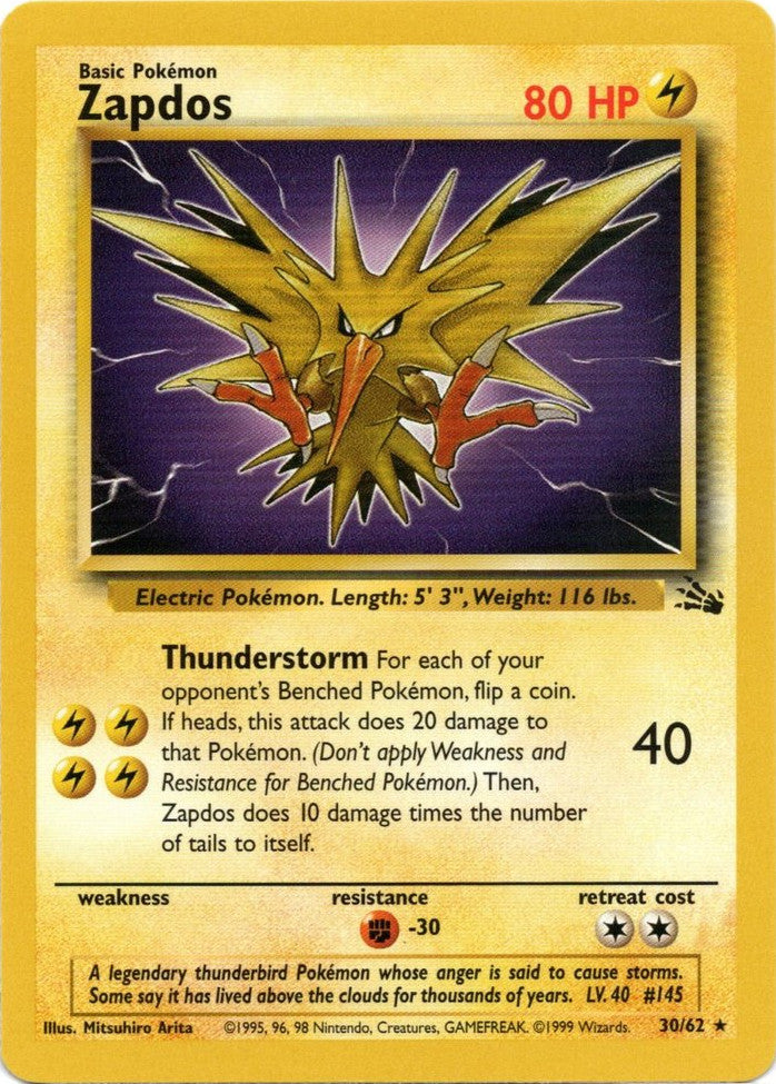 Zapdos (30/62) [Fossil Unlimited] | Play N Trade Winnipeg