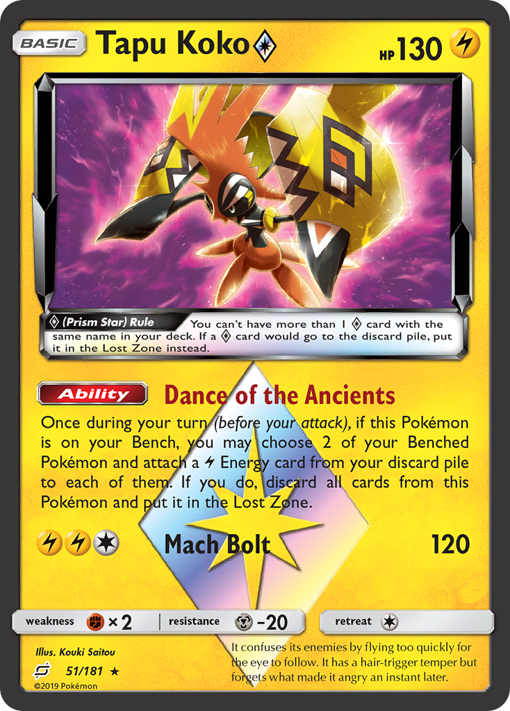 Tapu Koko (51/181) (Prism Star) [Sun & Moon: Team Up] | Play N Trade Winnipeg