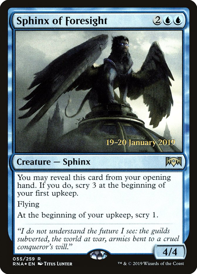 Sphinx of Foresight [Ravnica Allegiance Prerelease Promos] | Play N Trade Winnipeg