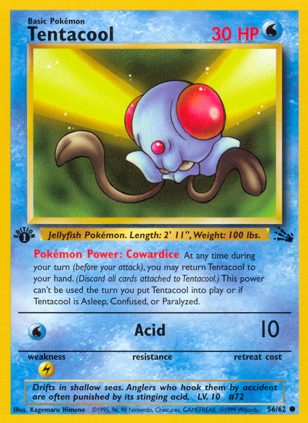 Tentacool (56/62) [Fossil 1st Edition] | Play N Trade Winnipeg