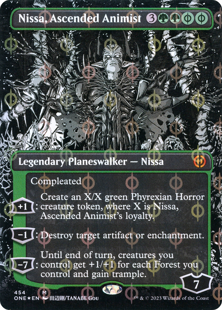 Nissa, Ascended Animist (Borderless Manga Step-and-Compleat Foil) [Phyrexia: All Will Be One] | Play N Trade Winnipeg