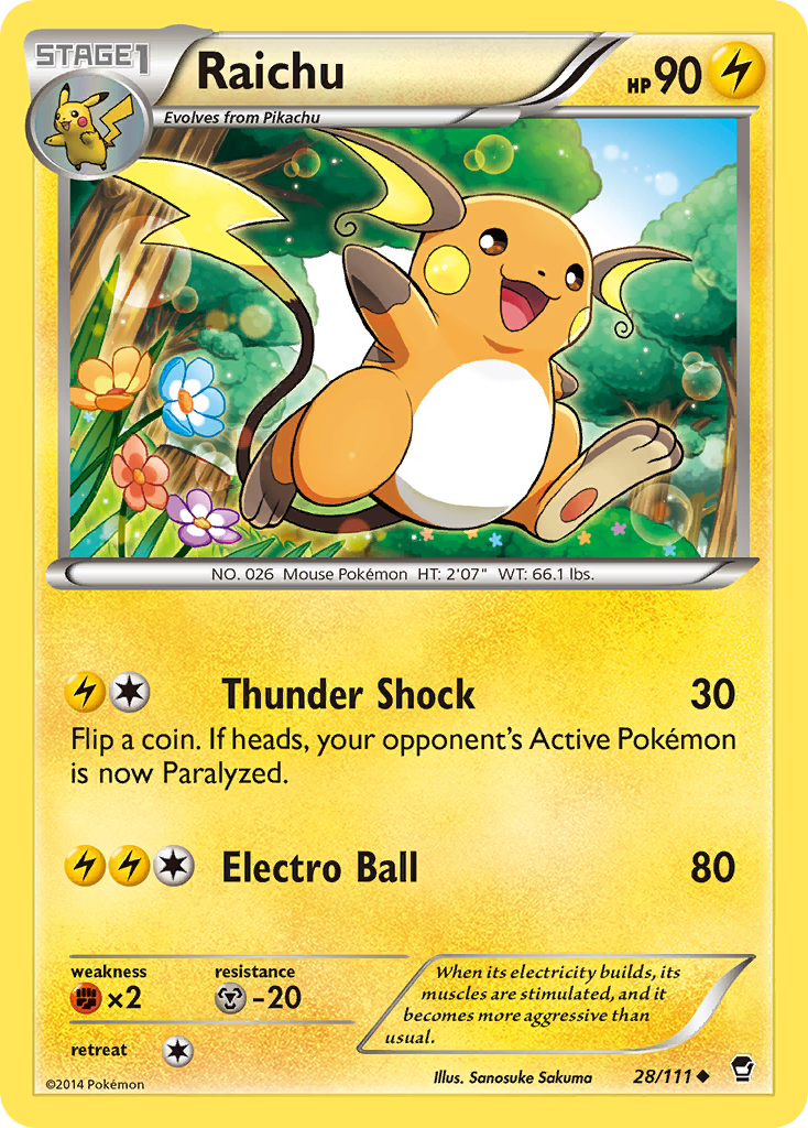 Raichu (28/111) [XY: Furious Fists] | Play N Trade Winnipeg