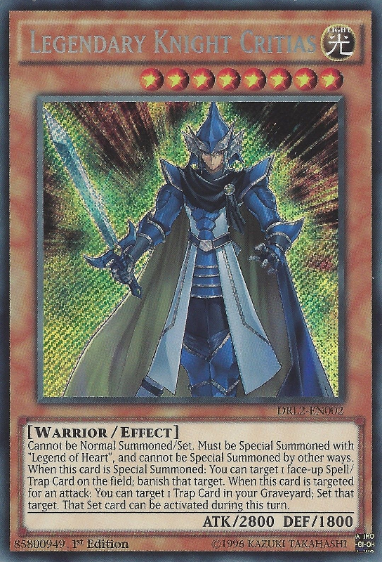 Legendary Knight Critias [DRL2-EN002] Secret Rare | Play N Trade Winnipeg