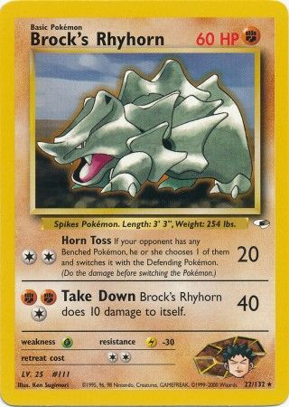 Brock's Rhyhorn (22/132) [Gym Heroes Unlimited] | Play N Trade Winnipeg