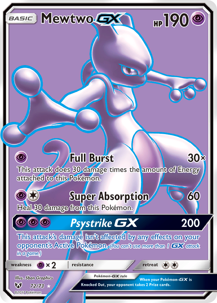 Mewtwo GX (72/73) [Sun & Moon: Shining Legends] | Play N Trade Winnipeg