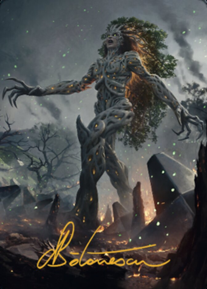 Titania, Gaea Incarnate Art Card (Gold-Stamped Signature) [The Brothers' War Art Series] | Play N Trade Winnipeg