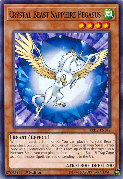 Crystal Beast Sapphire Pegasus [LED2-EN042] Common | Play N Trade Winnipeg