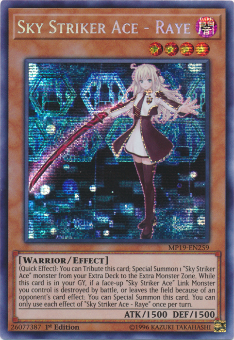 Sky Striker Ace - Raye [MP19-EN259] Prismatic Secret Rare | Play N Trade Winnipeg