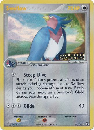 Swellow (32/113) (Stamped) [EX: Delta Species] | Play N Trade Winnipeg