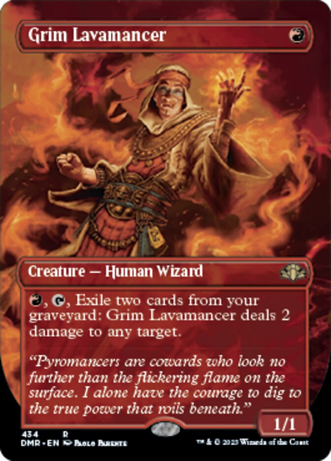 Grim Lavamancer (Borderless Alternate Art) [Dominaria Remastered] | Play N Trade Winnipeg