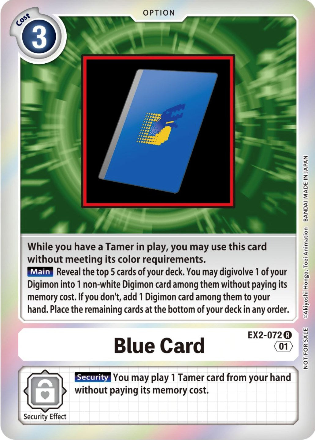 Blue Card [EX2-072] (Event Pack 4) [Digital Hazard Promos] | Play N Trade Winnipeg