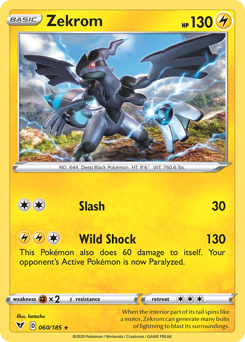 Zekrom (060/185) [Sword & Shield: Vivid Voltage] | Play N Trade Winnipeg