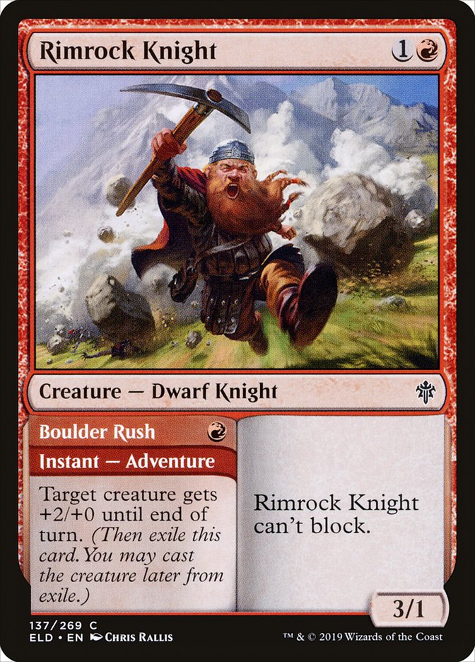 Rimrock Knight // Boulder Rush [Throne of Eldraine] | Play N Trade Winnipeg