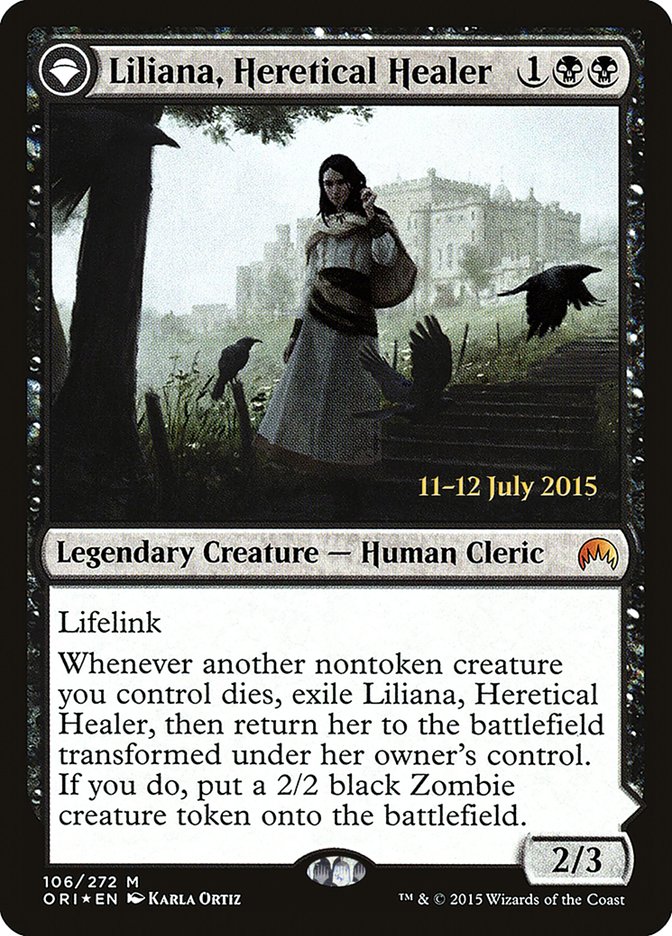 Liliana, Heretical Healer // Liliana, Defiant Necromancer [Magic Origins Prerelease Promos] | Play N Trade Winnipeg