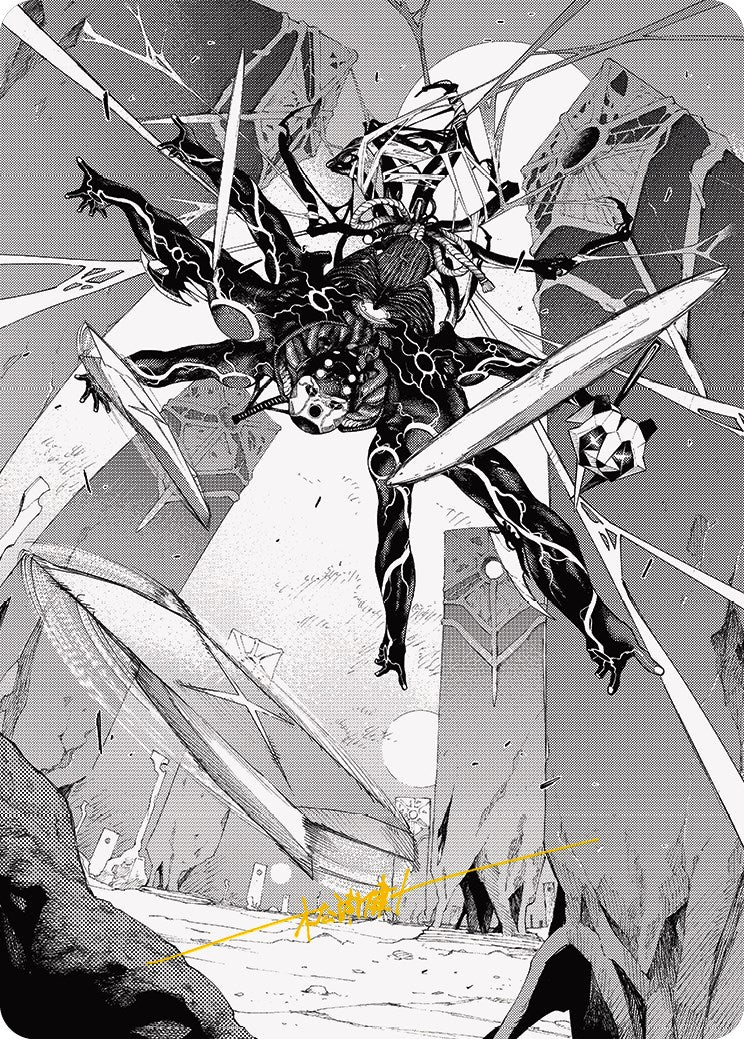 Kaito, Dancing Shadow 2 Art Card (Gold-Stamped Signature) [Phyrexia: All Will Be One Art Series] | Play N Trade Winnipeg