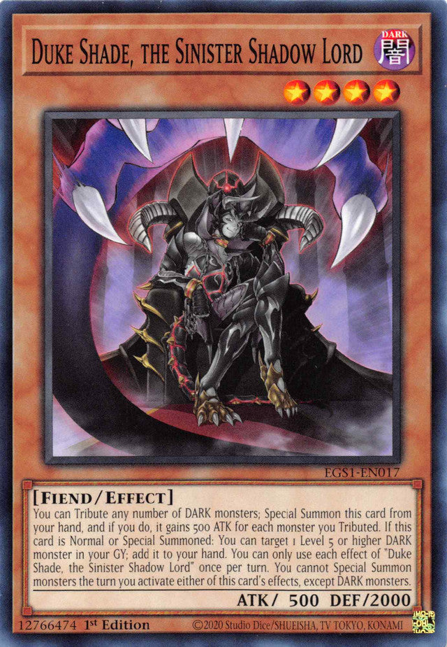 Duke Shade, the Sinister Shadow Lord [EGS1-EN017] Common | Play N Trade Winnipeg