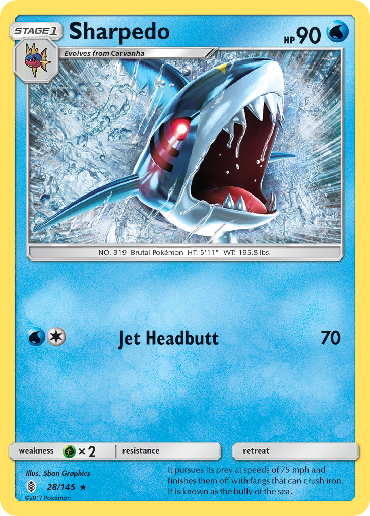 Sharpedo (28/145) [Sun & Moon: Guardians Rising] | Play N Trade Winnipeg