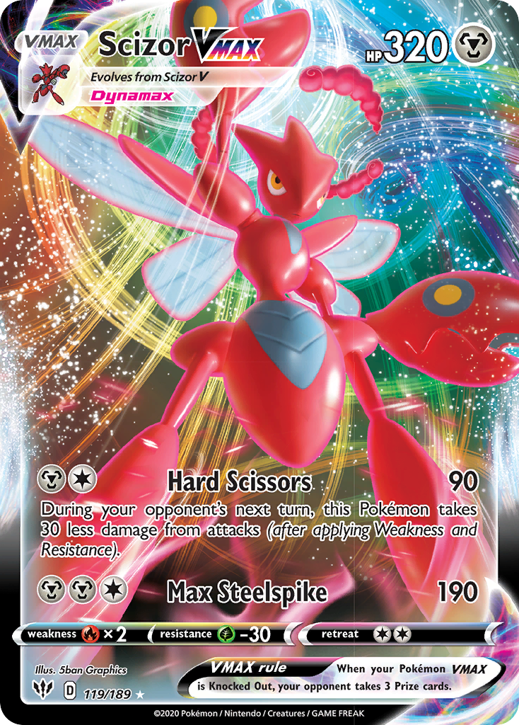 Scizor VMAX (119/189) [Sword & Shield: Darkness Ablaze] | Play N Trade Winnipeg